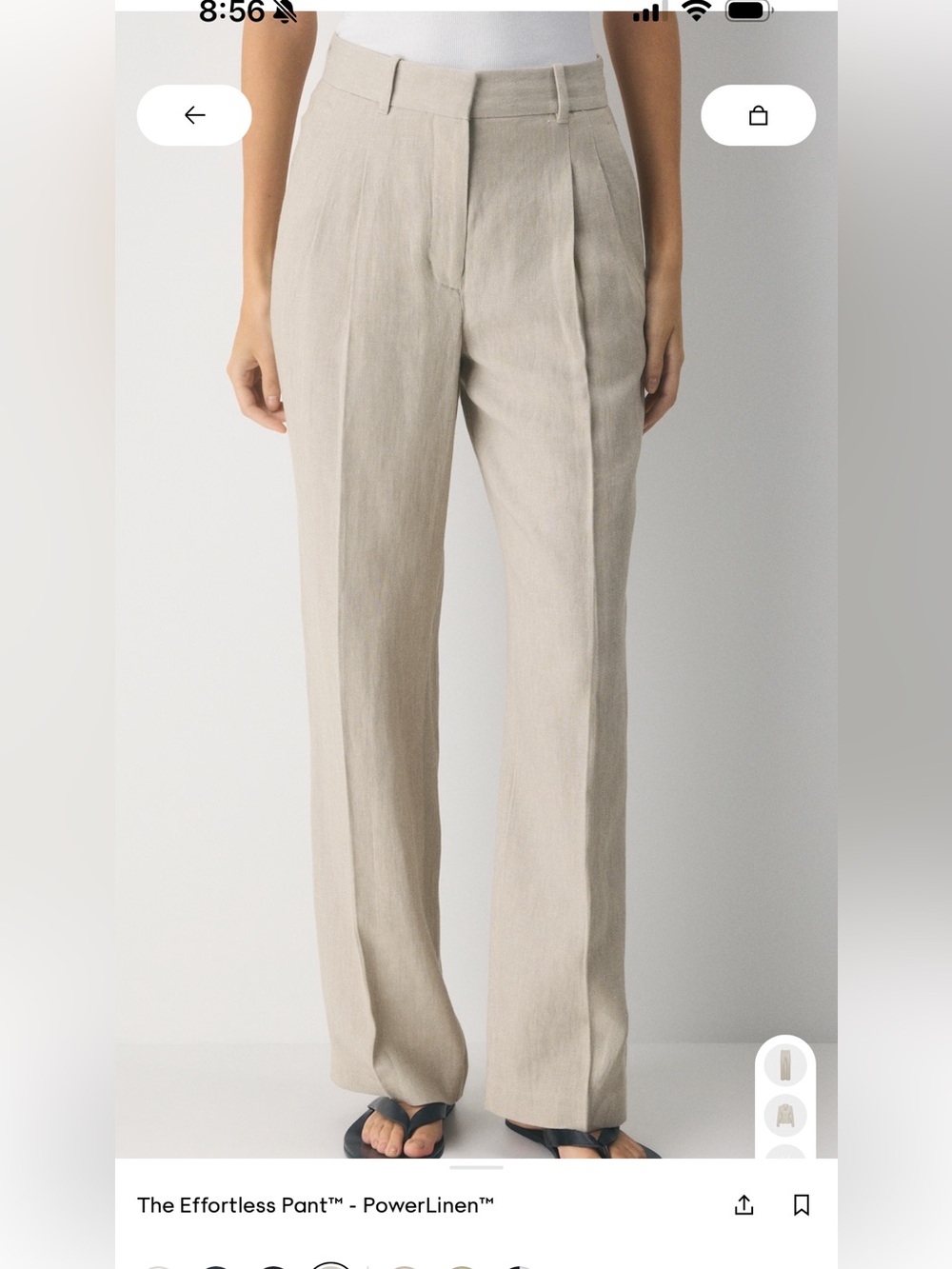Aritzia Effortless Pants in undyed dark ecru
